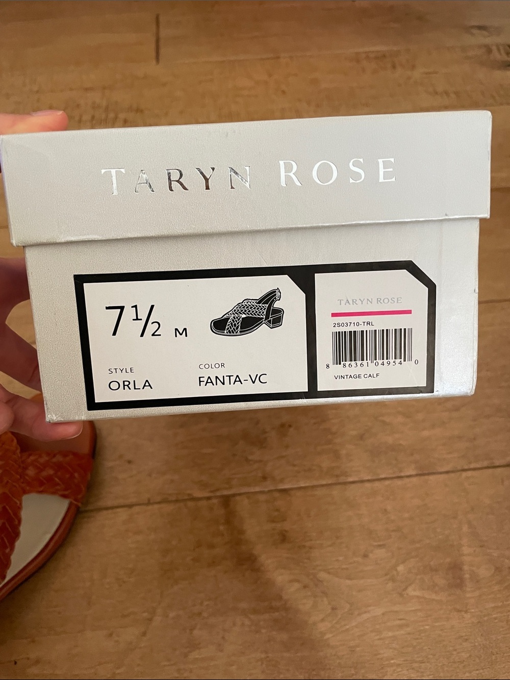 Taryn Rose Chestnut Braided Leather Slingback Sandals - Picture 7 of 8